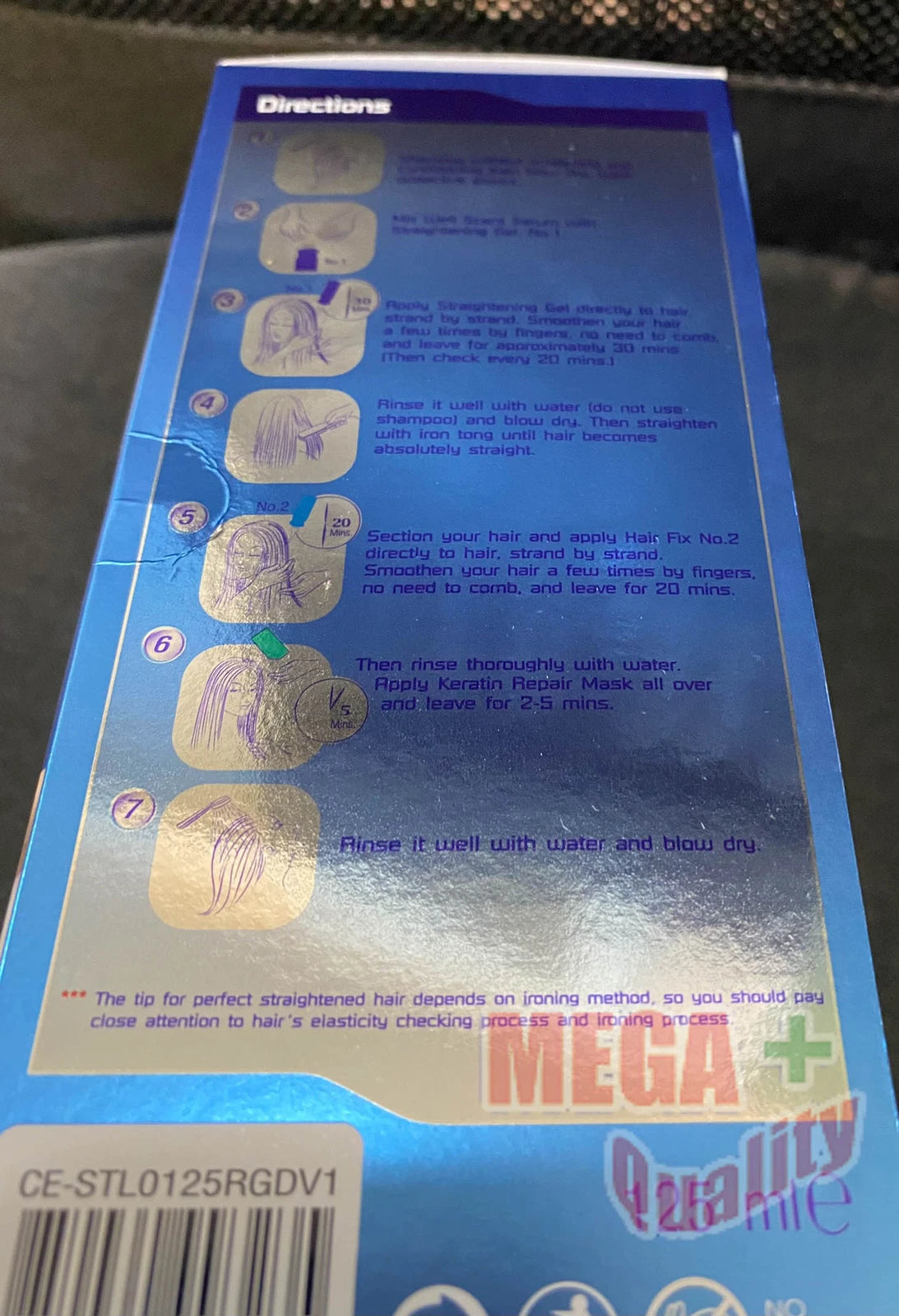 LOLANE Straight Off Rebonding Gel directions panel step by step instructions