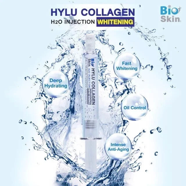 PWP Hylu Collagen Serum featured with water splash background highlighting deep hydration formula