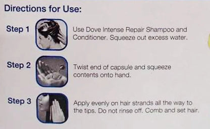 Dove Intense Repair Hair Vitamin sachet front packaging capsules display