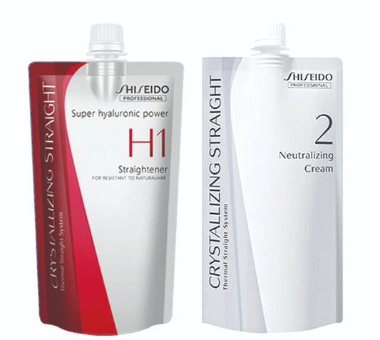 Shiseido Crystallizing Straight H1 and Neutralizing Cream Set for Hair Straightening 400g