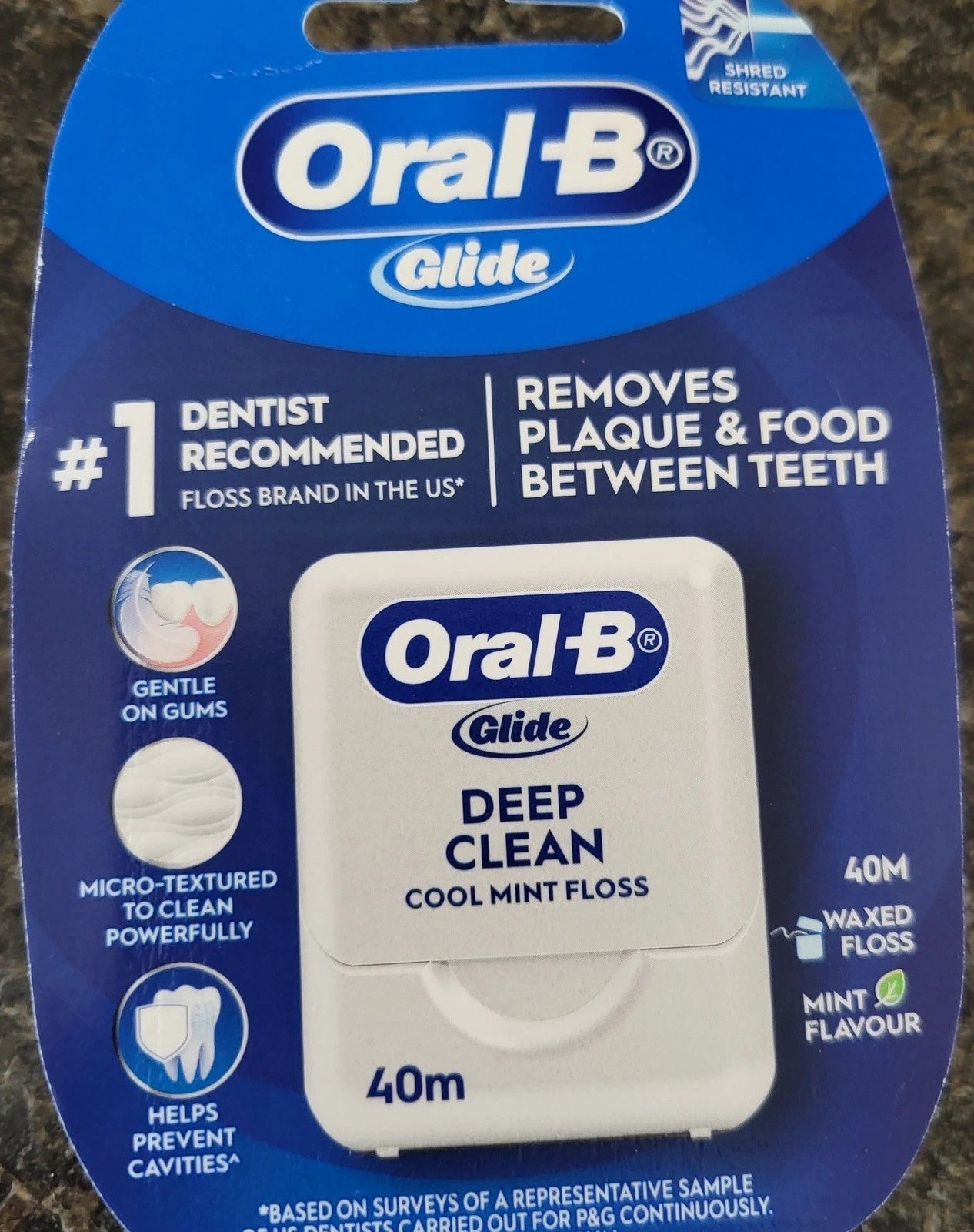 Oral-B Glide Floss retail blister pack deep clean cool mint