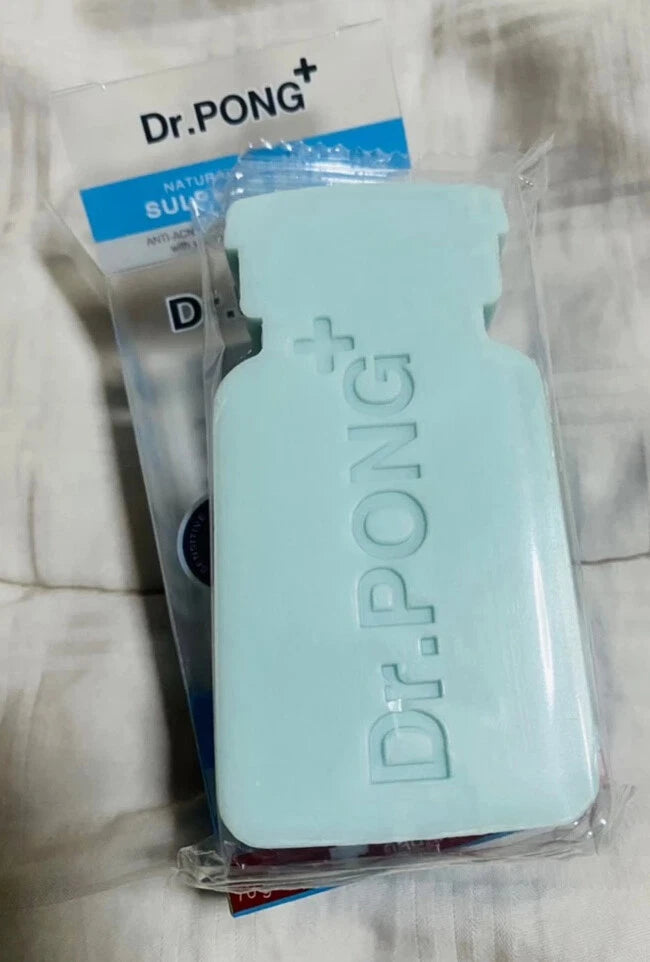 Dr.PONG Sulphur Soap mint green bar design side angle view