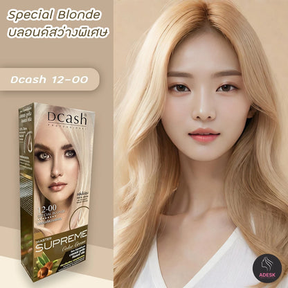 Dcash Master Supreme Hair blonde shade model image smooth light hair color result