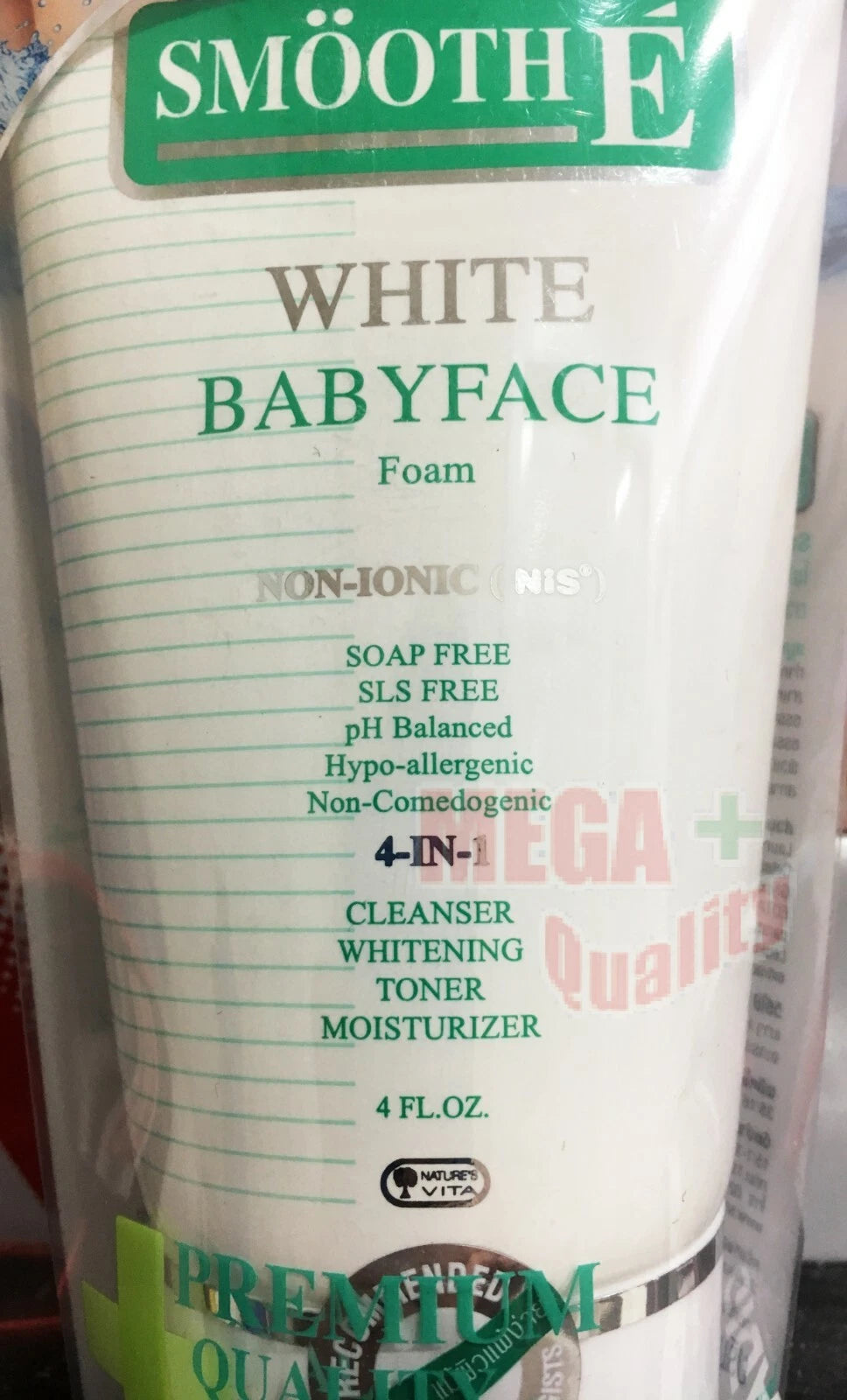 Smooth E White Babyface Foam retail packaging pouch 120g