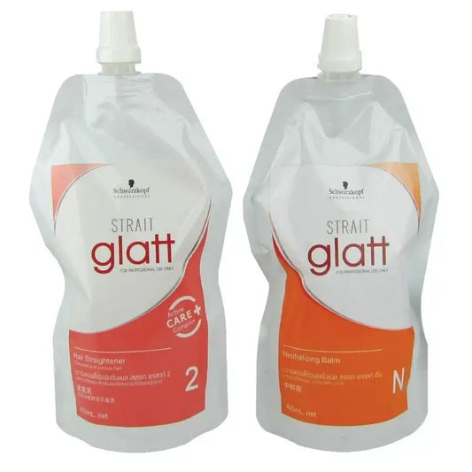 Schwarzkopf Glatt Straightener No2 cream and neutralizing balm front view 400ml