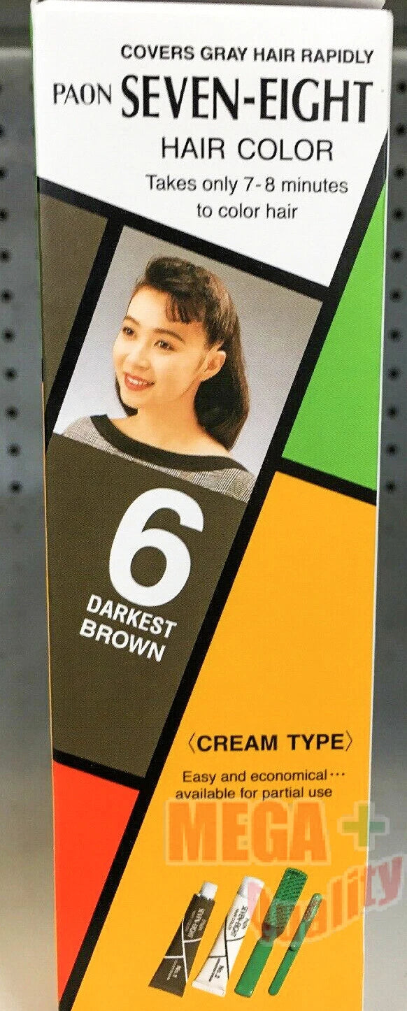 PAON Seven Eight Hair Color No.6 Darkest Brown Japanese Formula Hair Dye