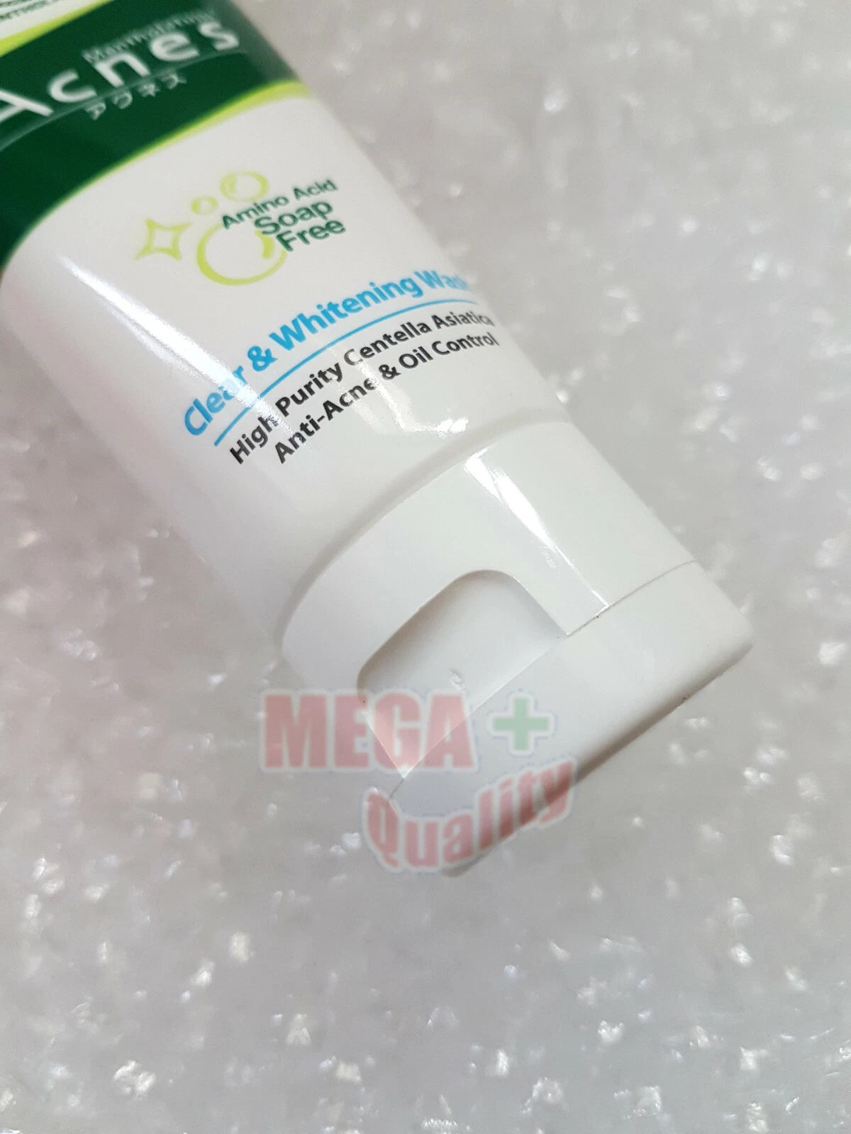 Mentholatum Acnes Face Wash tube lying down front label acne cleanser