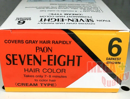 PAON Seven Eight Hair Color Cream No.6 Darkest Brown Packaging