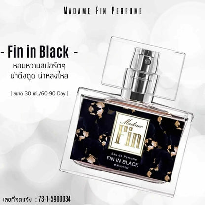 Madame Fin Fin in Black fragrance for women displayed on a clean white background.