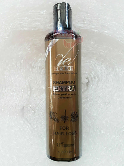 Biowoman Re Hare Shampoo Extra for hair loss with ginseng and aloe vera in a 300ml bottle.