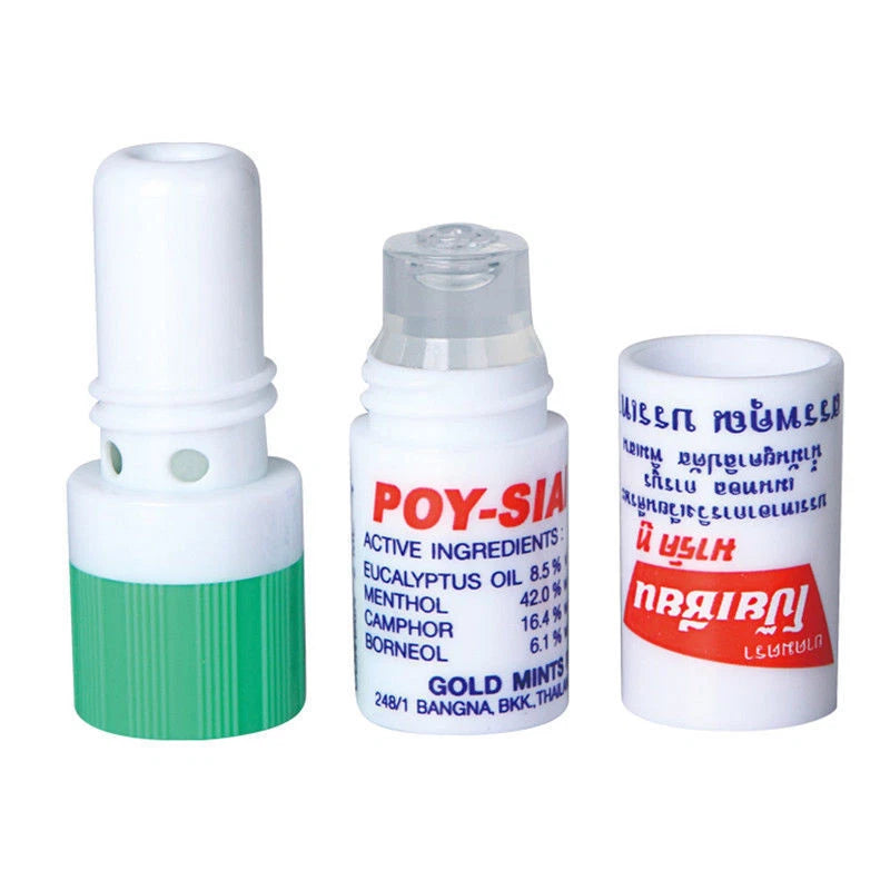 Poy Sian Inhaler Mark II Disassembled Components Red and Green Caps