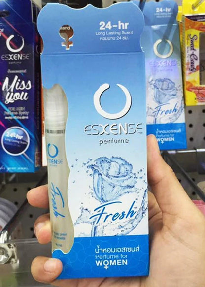 Esxense Fresh Women Perfume packaging on retail shelf featuring Fresh 24-hr long lasting scent.