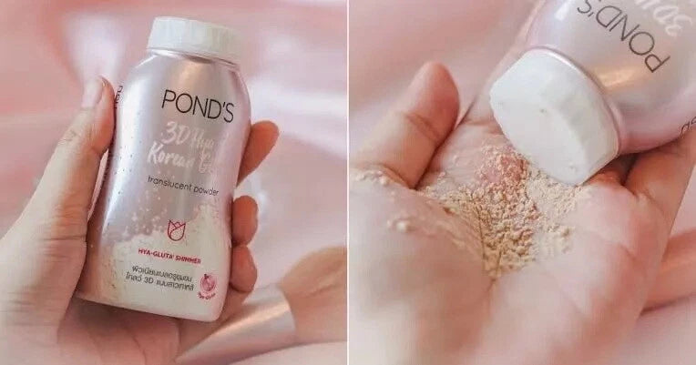 Pond's 3D Hya Korean Glow Powder application on body skin soft glow finish