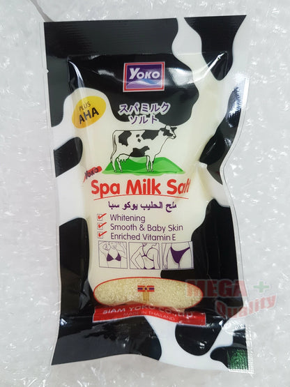 Yoko Spa Milk Salt Whitening AHA Body Scrub Exfoliator for Smooth Baby Skin 50g