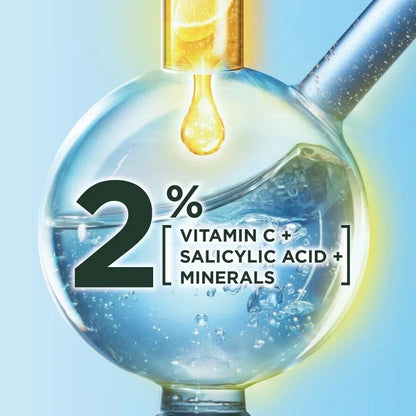 Garnier Bright Anti Acne Wash vitamin C salicylic acid 2 percent ingredient graphic