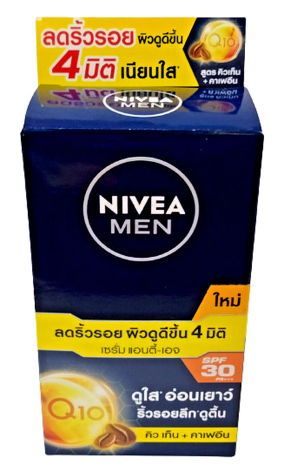 Nivea Men Anti-Age Serum sachet front view Q10 caffeine SPF30 face care