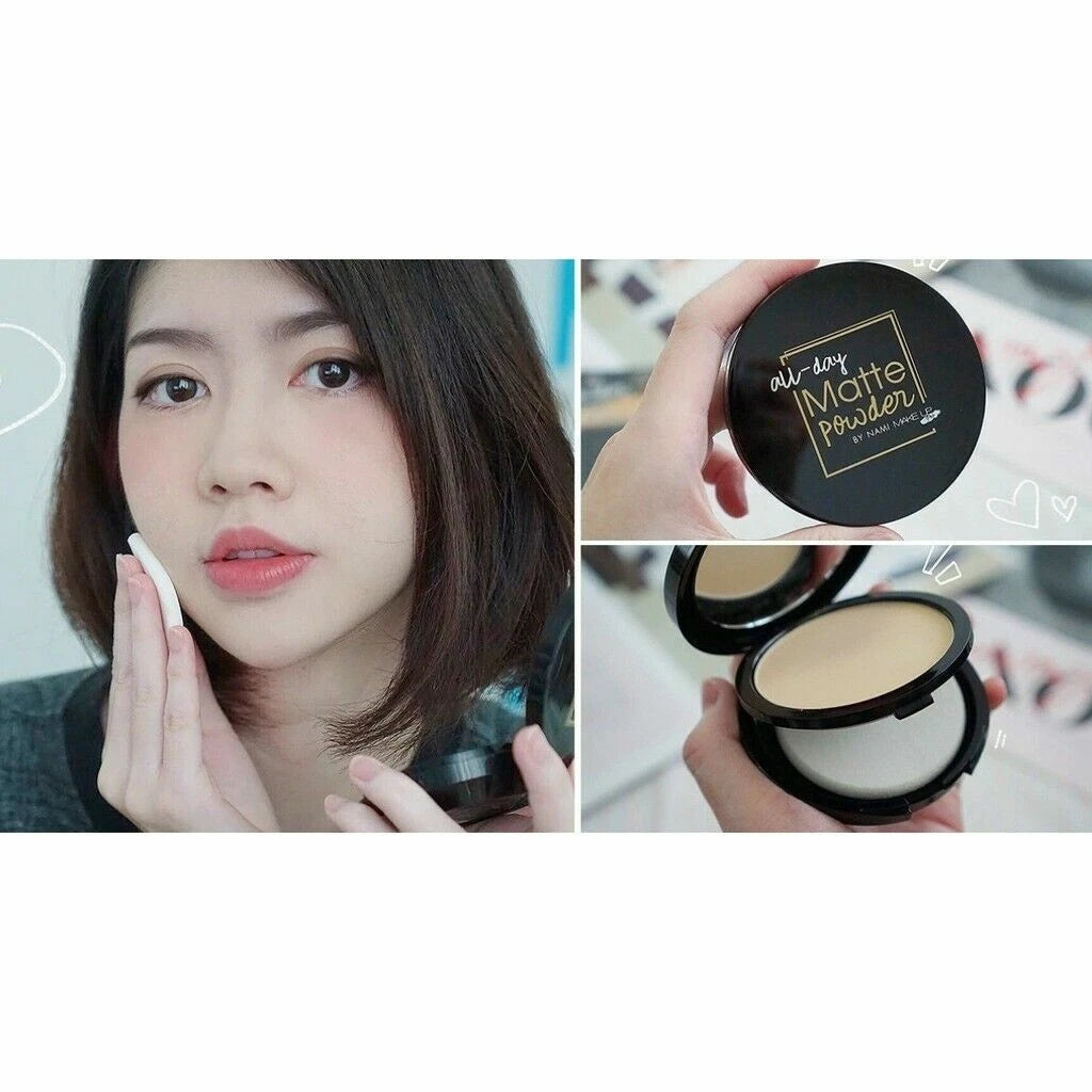 Nami All Day Matte BB Powder applied on face natural matte finish look