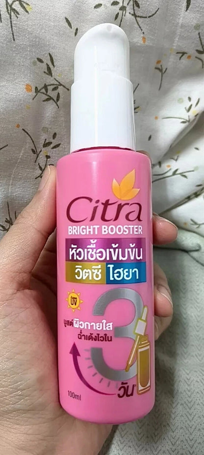 Citra Bright Booster Serum 100ml body serum bottle lifestyle hand holding product