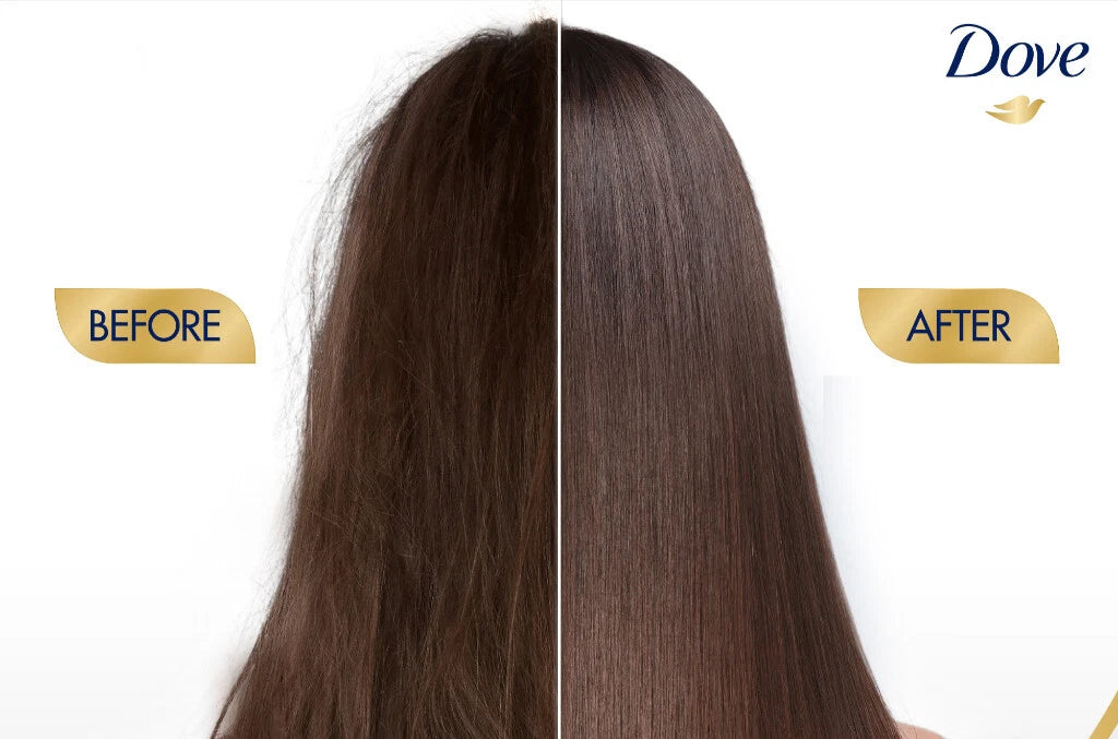 Dove Hya Keratin Oil hair result smooth shiny straight hair