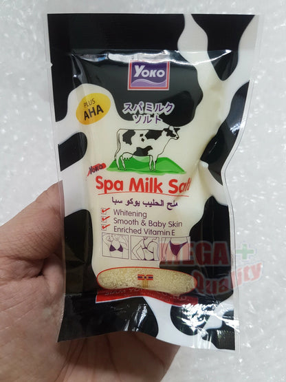 Yoko Spa Milk Salt Whitening AHA Body Scrub Exfoliator for Smooth Baby Skin 50g