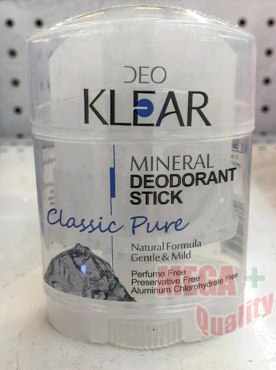 Deo Klear Mineral Deodorant stick classic pure natural alum 70g close up