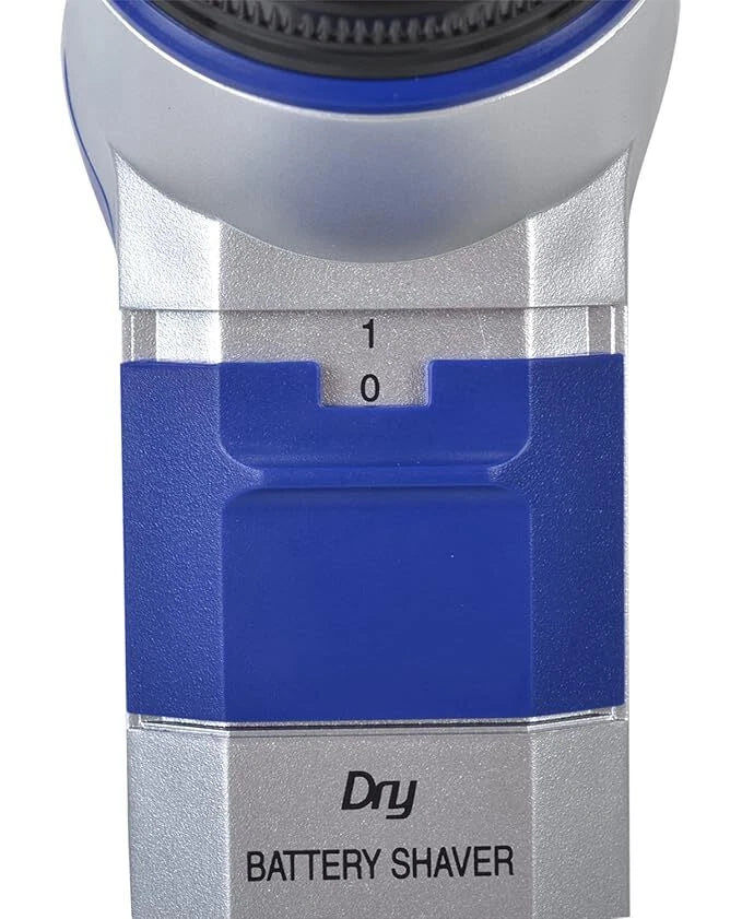 Panasonic ES6850 Shaver battery compartment and power switch close up detail