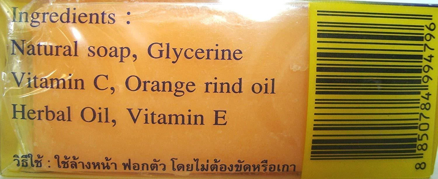 Bennett Vitamin C E Soap ingredients label with vitamin C vitamin E and orange rind oil