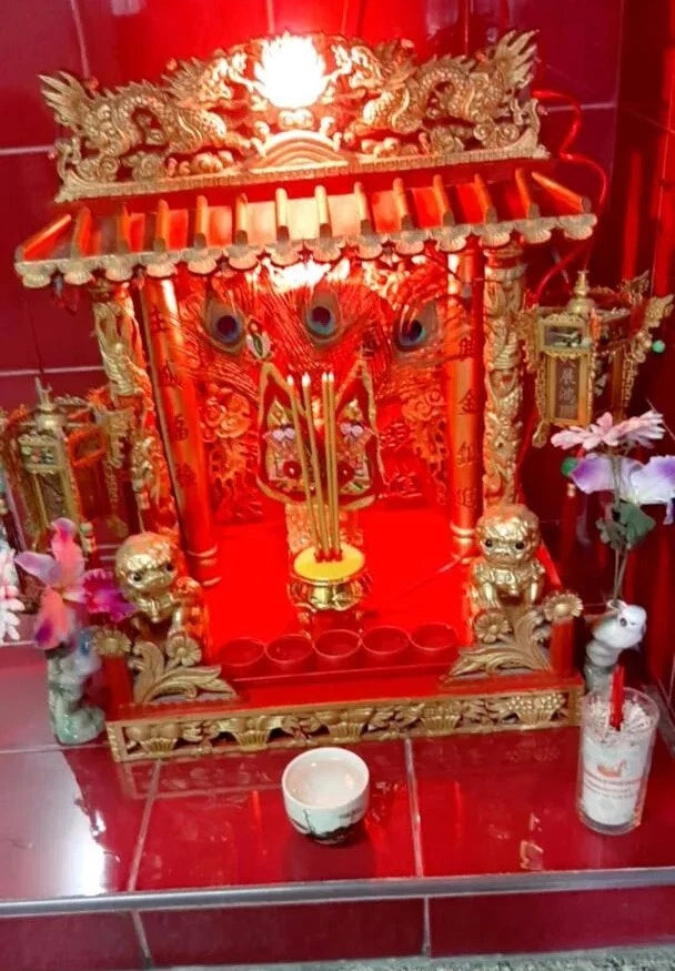 Thai Electric Incense Burner Double Phoenix style red ceremonial packaging