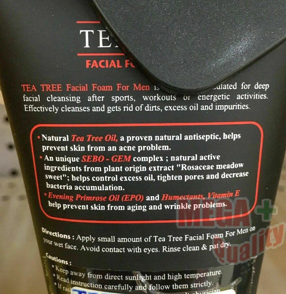 Tea Tree Men Foam Natural Facial Cleanser Refill Pack 140ml