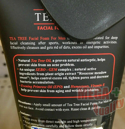 Tea Tree Men Foam Natural Facial Cleanser Refill Pack 140ml
