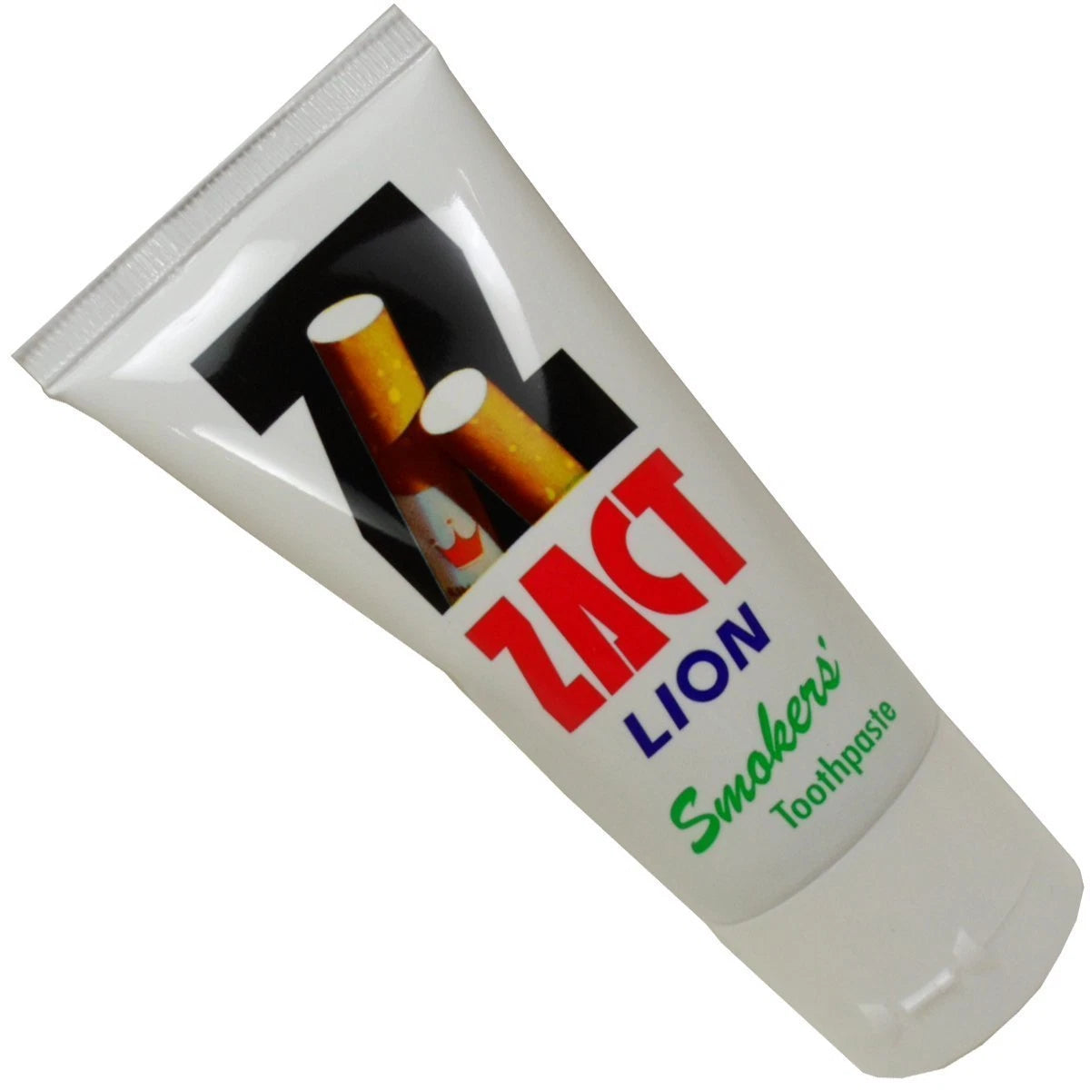 ZACT Lion Smokers Toothpaste tube angled view