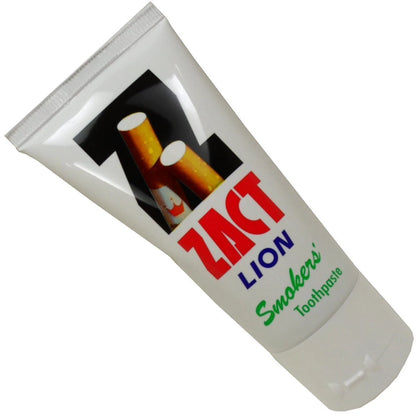 ZACT Lion Smokers Toothpaste tube angled view