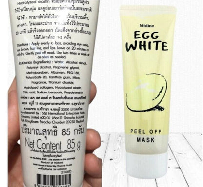 Mistine Egg White Peel Off Mask front and back tube packaging
