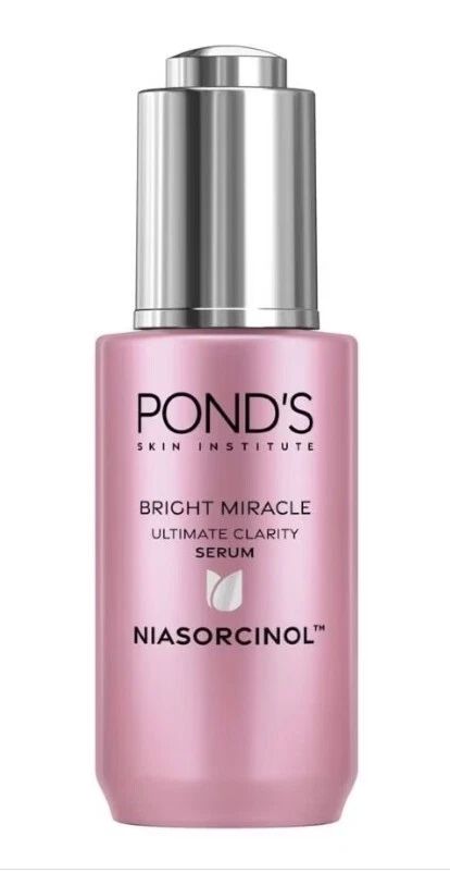Ponds Bright Miracle Serum pink bottle product display