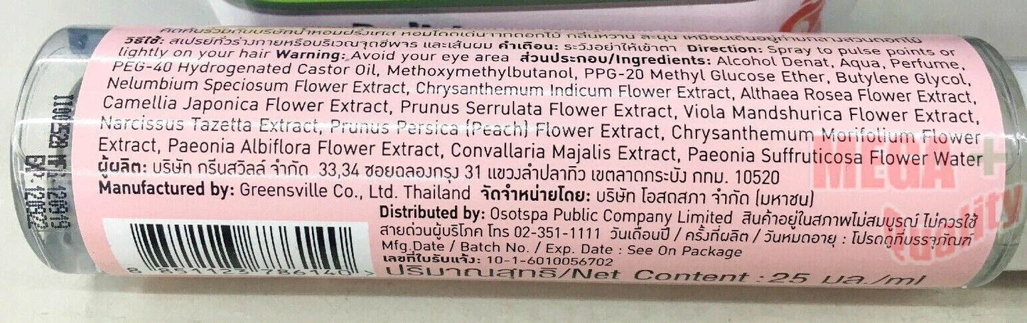 Twelve Plus Perfume Mist Peony Kiss ingredients label back view