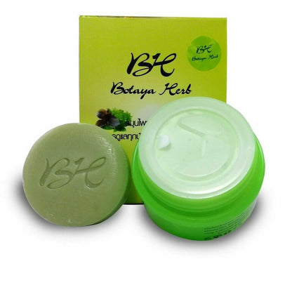  Botaya Herb Cream and Soap Set Opened Jar and Soap Herbal Skin Care