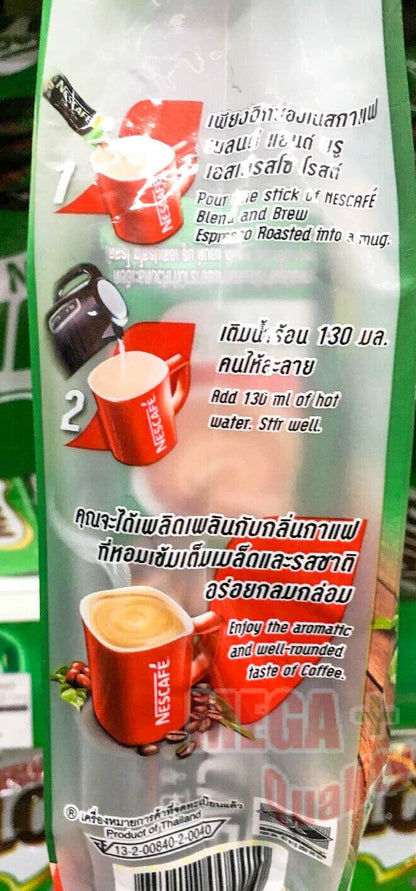 Nescafe Blend & Brew Espresso Roast Instant Coffee 27 Sachets Smooth Strong Taste
