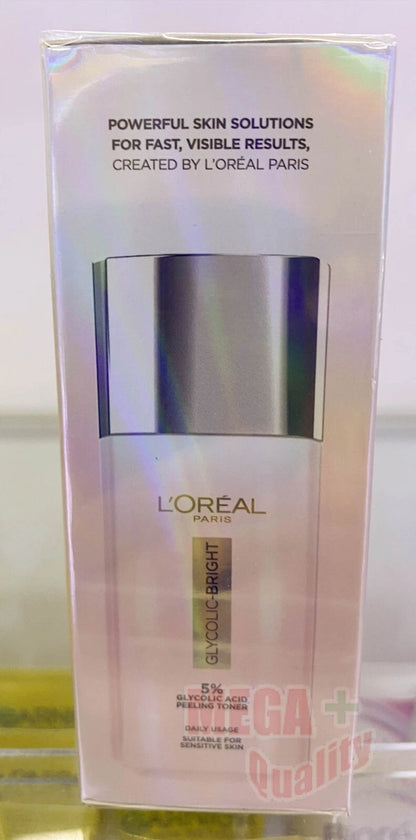 Loreal Glycolic Bright Toner glowing peeling toner packaging front view