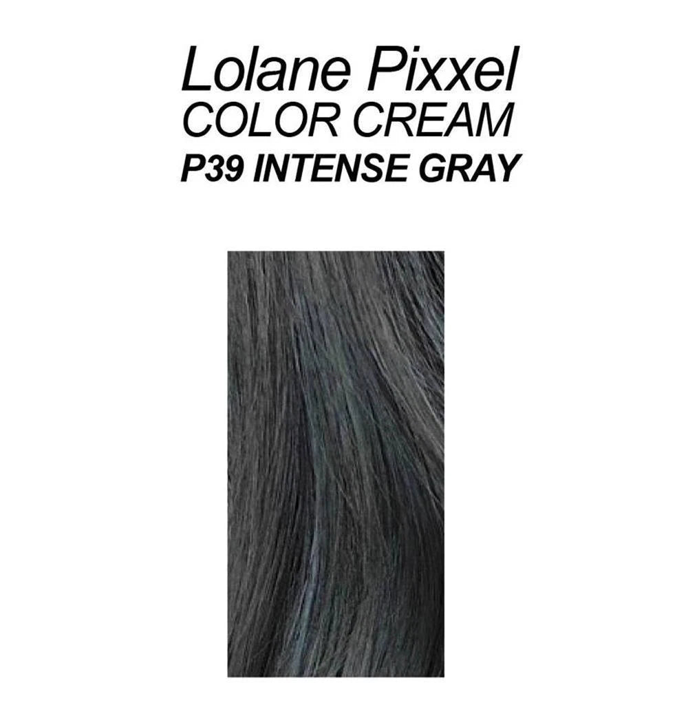 Hair swatch showing actual result of Lolane Pixxel P39 Intense Gray color