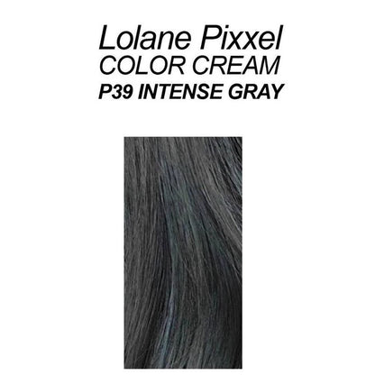Hair swatch showing actual result of Lolane Pixxel P39 Intense Gray color