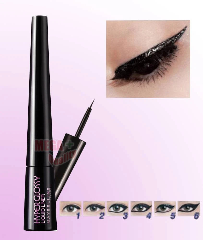 Maybelline Hyper Glossy Liquid Eyeliner Black Long Lasting Smooth Finish 24H