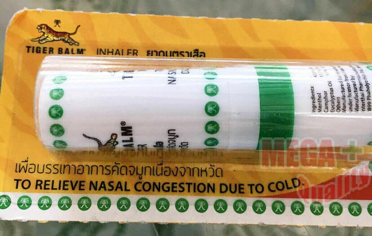 3 x Tiger Balm Inhaler Menthol Relieve Nasal Congestion Cold Dizziness