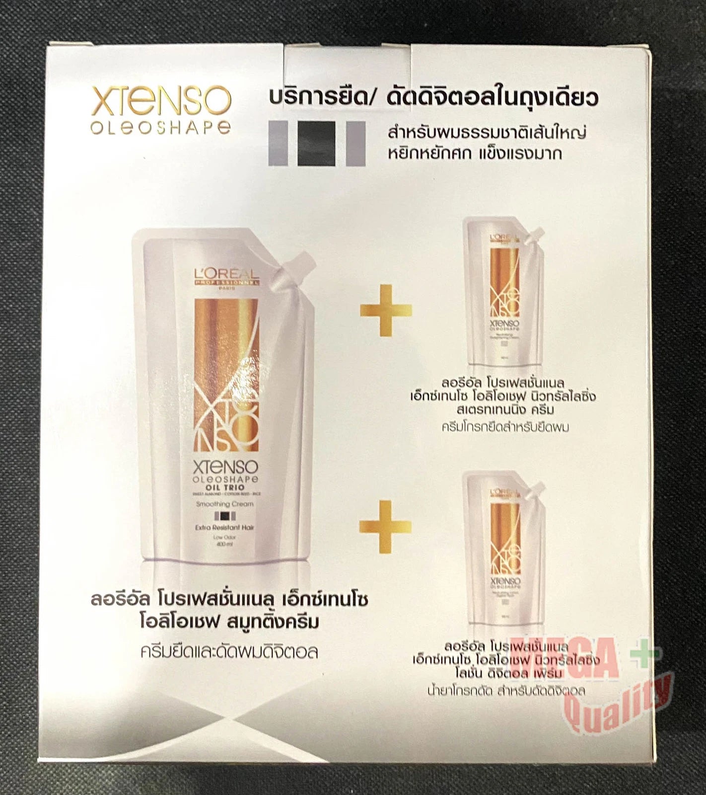 Loreal Xtenso Oleoshape Professional Hair Smoothing Cream Kit Product Information Display