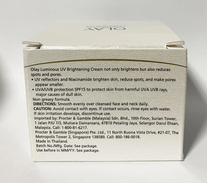 Olay Luminous Cream box back panel full product description details