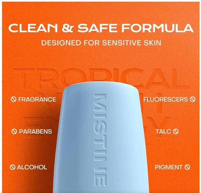 Mistine Aqua Sunscreen SPF50 PA++++ clean and safe formula ingredient highlights infographic