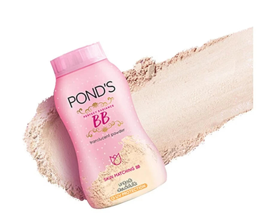 POND'S Perfect Radiance BB Powder 50g with translucent formulation and UV protection for all skin types.