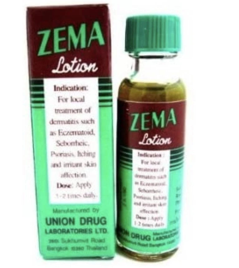 Zema Lotion 15 ml with box and open cap showing bottle and packaging design