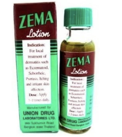 Zema Lotion 15 ml with box and open cap showing bottle and packaging design