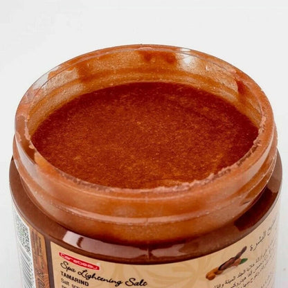 Carebeau Tamarind Salt spa scrub top view showing scrub texture