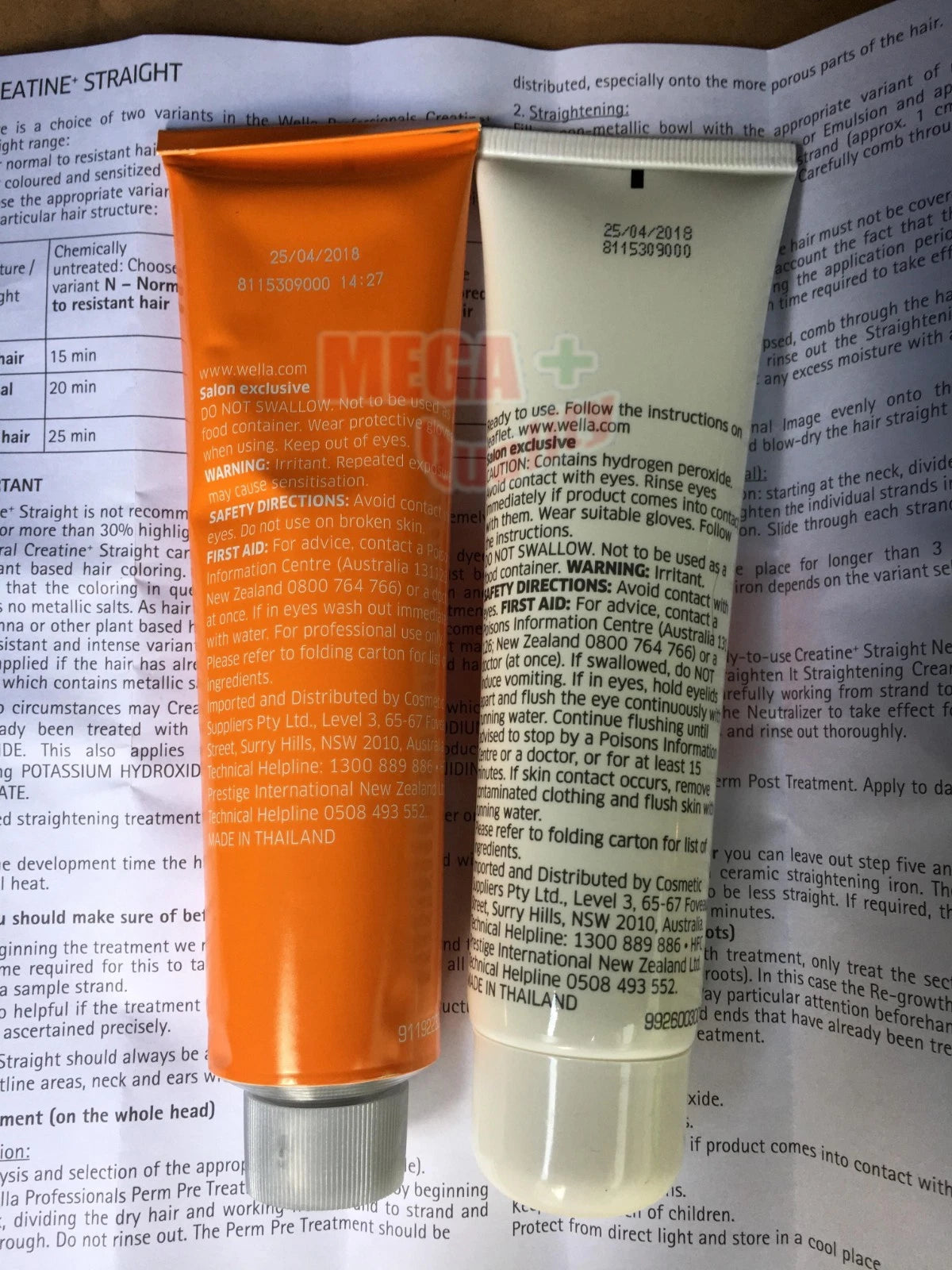 Wella Wellastrate MILD Permanent Hair Straightening Cream Kit with Neutralizer for Colored Hair
